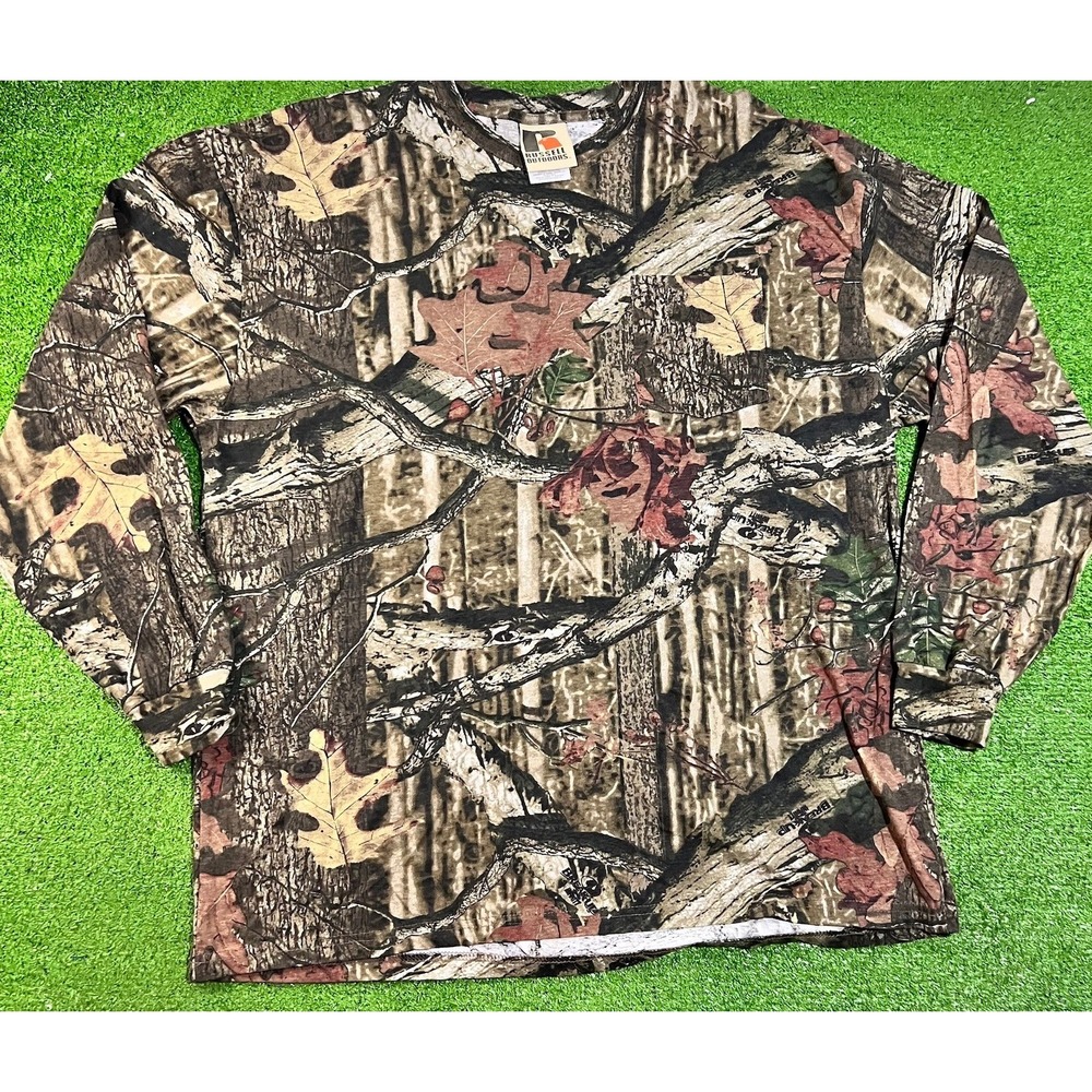 Vintage Mossy Oak Break Up‎ Infinity Camo Shirt 2XL Long Sleeve Y2k Heavy Cotton